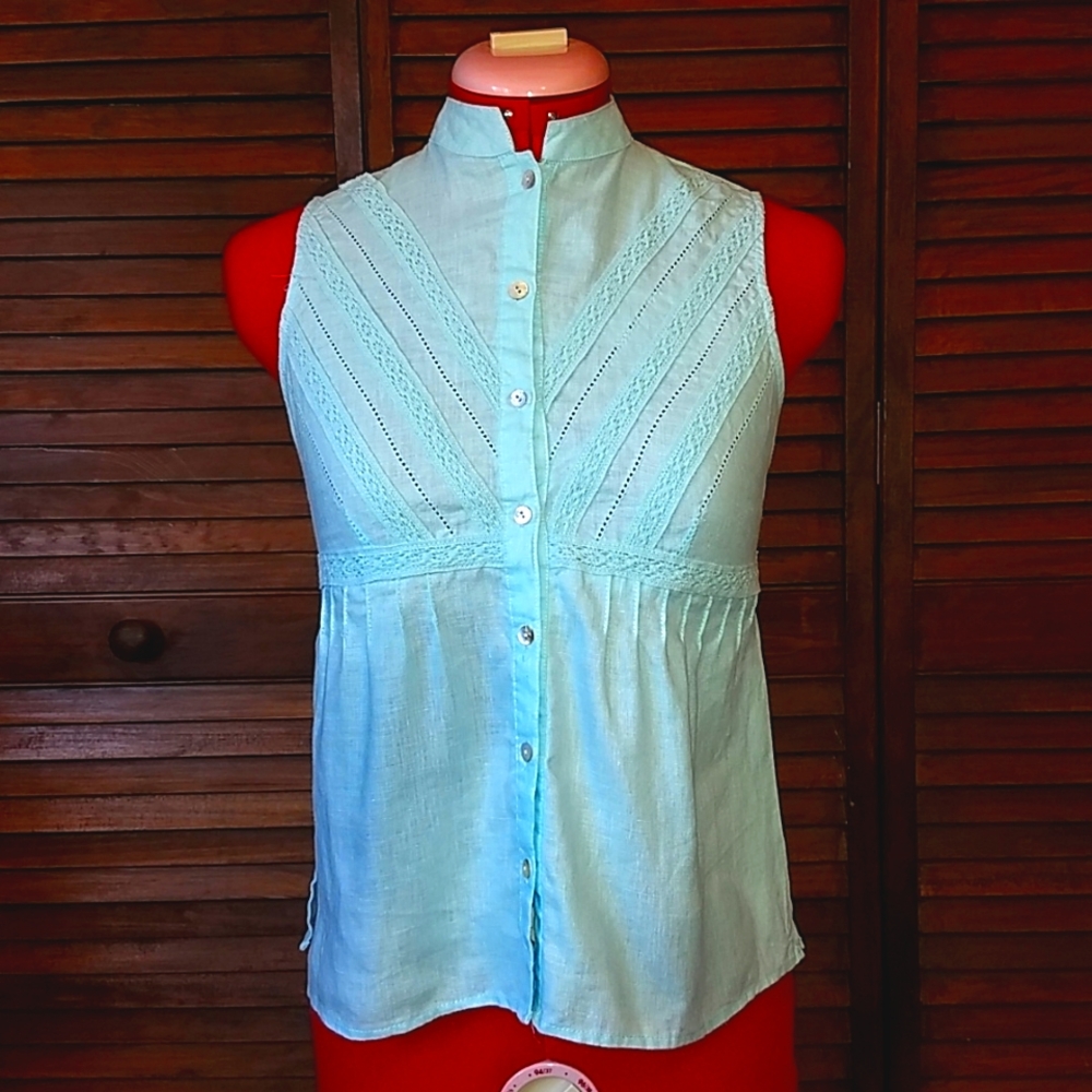 Sleeveless Linen Top